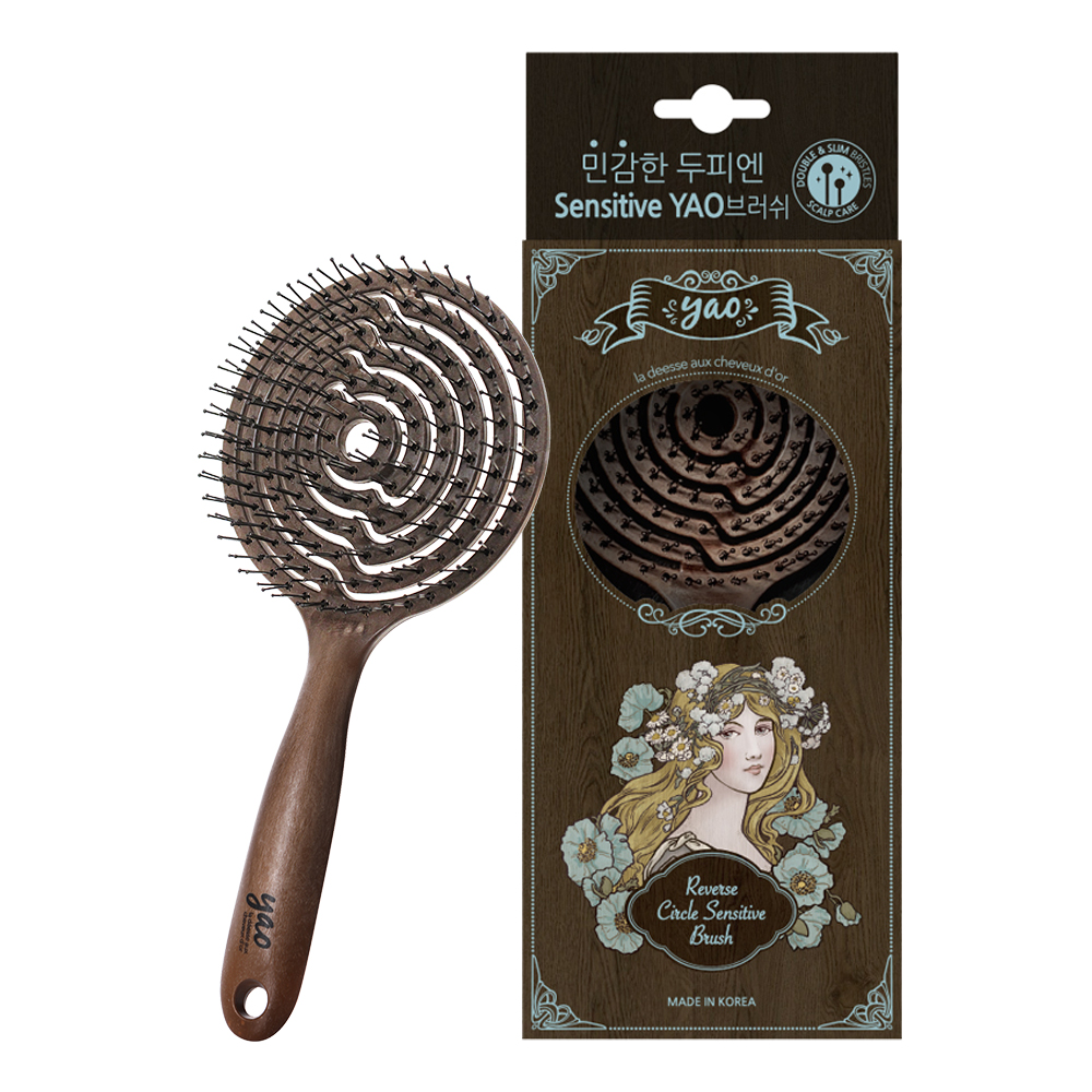 【YAO】耀榯 女仕鏤空按摩梳子(胡桃木)